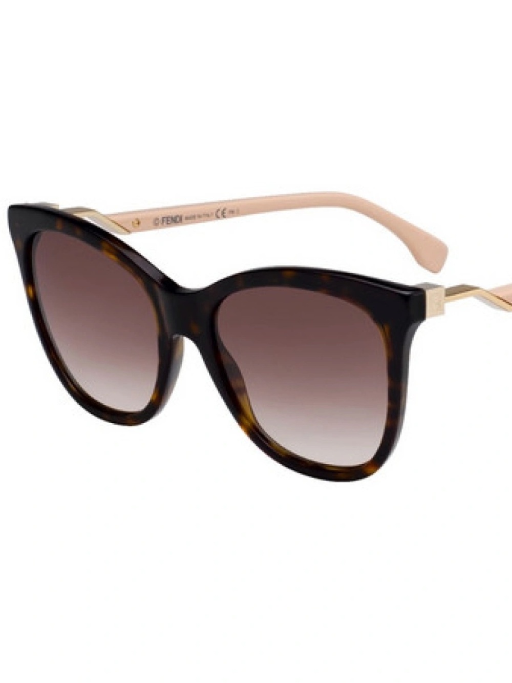 Fendi Tortoiseshell Frame with Pink Temples Cat Eye Sunglasses
